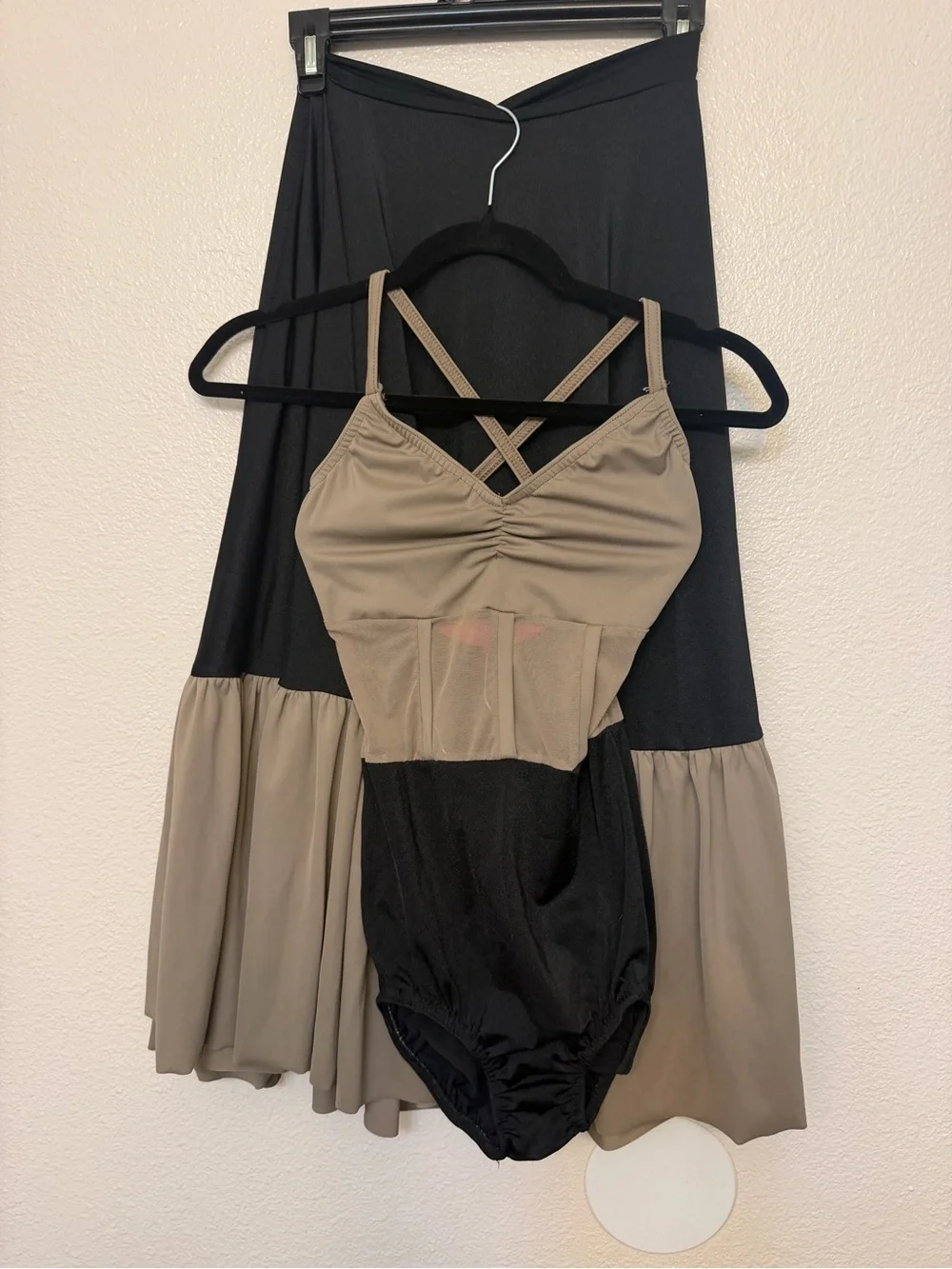 Kelle dance costume tan black 2 piece LYRICAL 5382 4331 CASTLE ON THE HILL teen